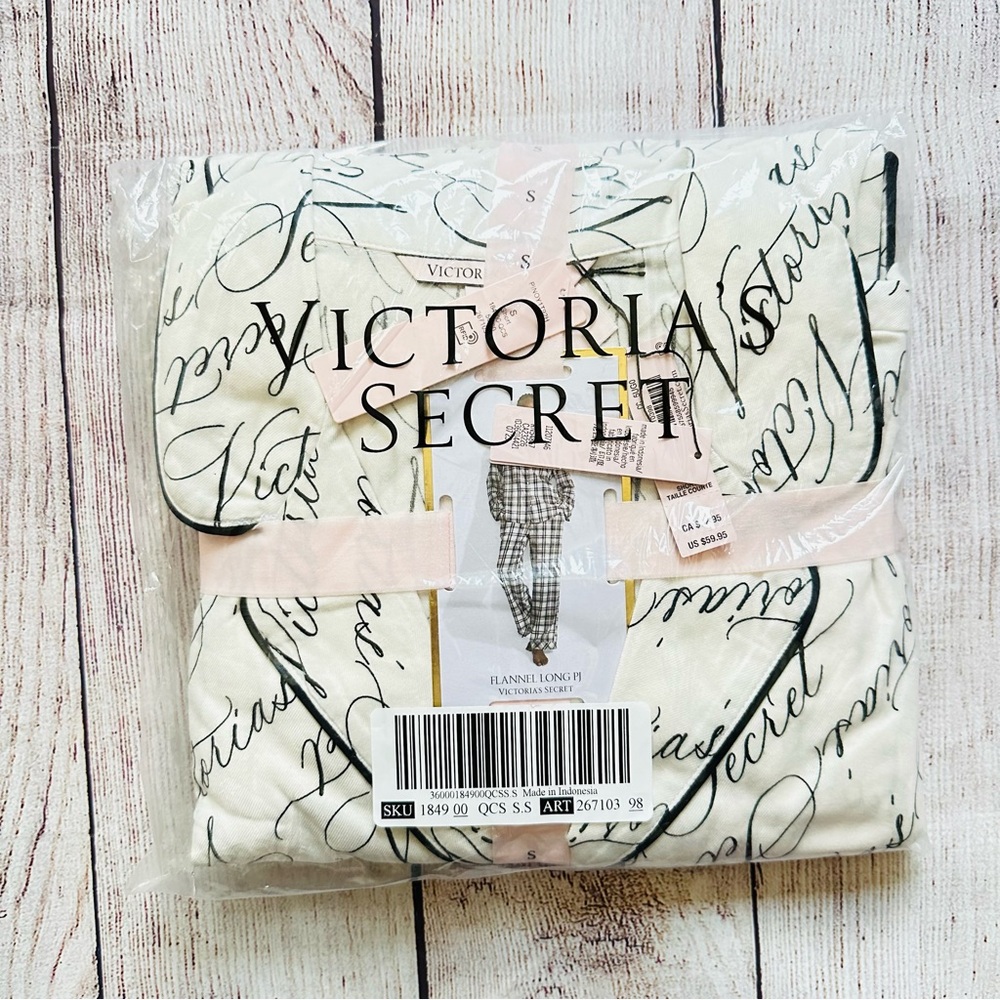SOLD - Victoria Secret Flannel Long PJ Set Size S Short NEW - Picture 5 of 5